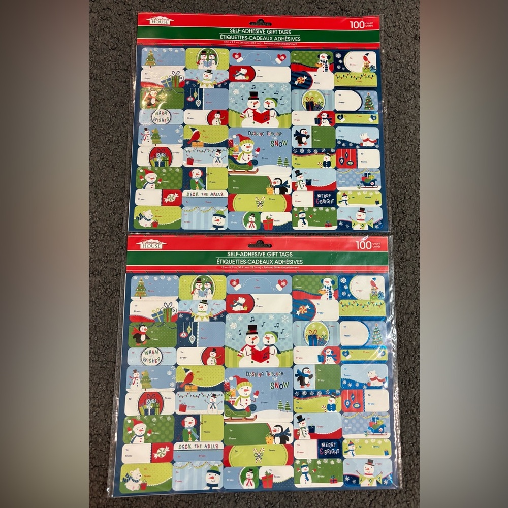 Christmas House 200 Self Adhesive Gift Tags New
